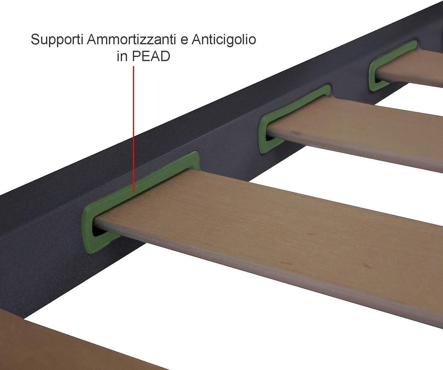 Star120© - La rete ortopedica da 1 piazza e mezza a doghe per letto completa di piedi